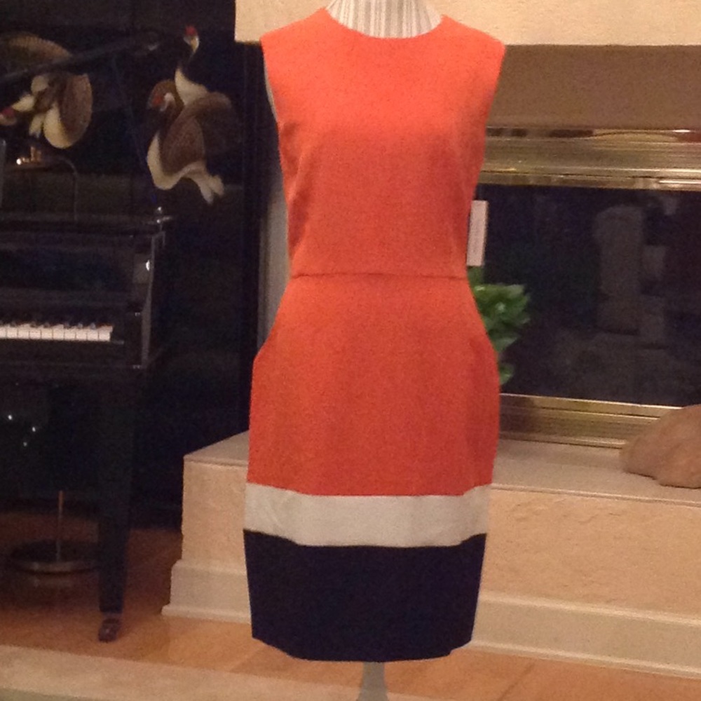 Beautiful tailored color block dress.